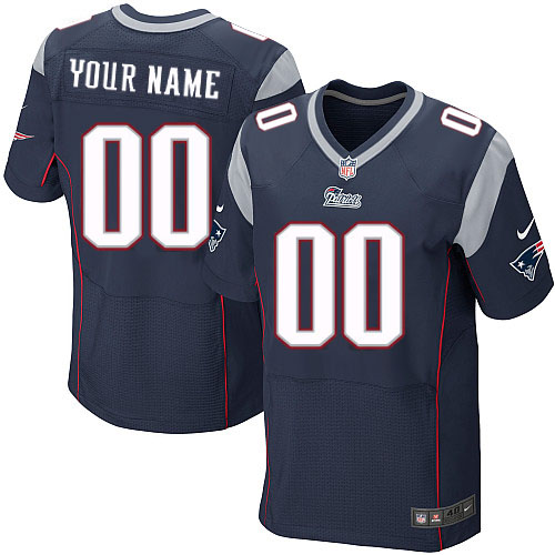 Nike New England Patriots Customized Navy Blue Stitched Elite Men's NFL Jersey